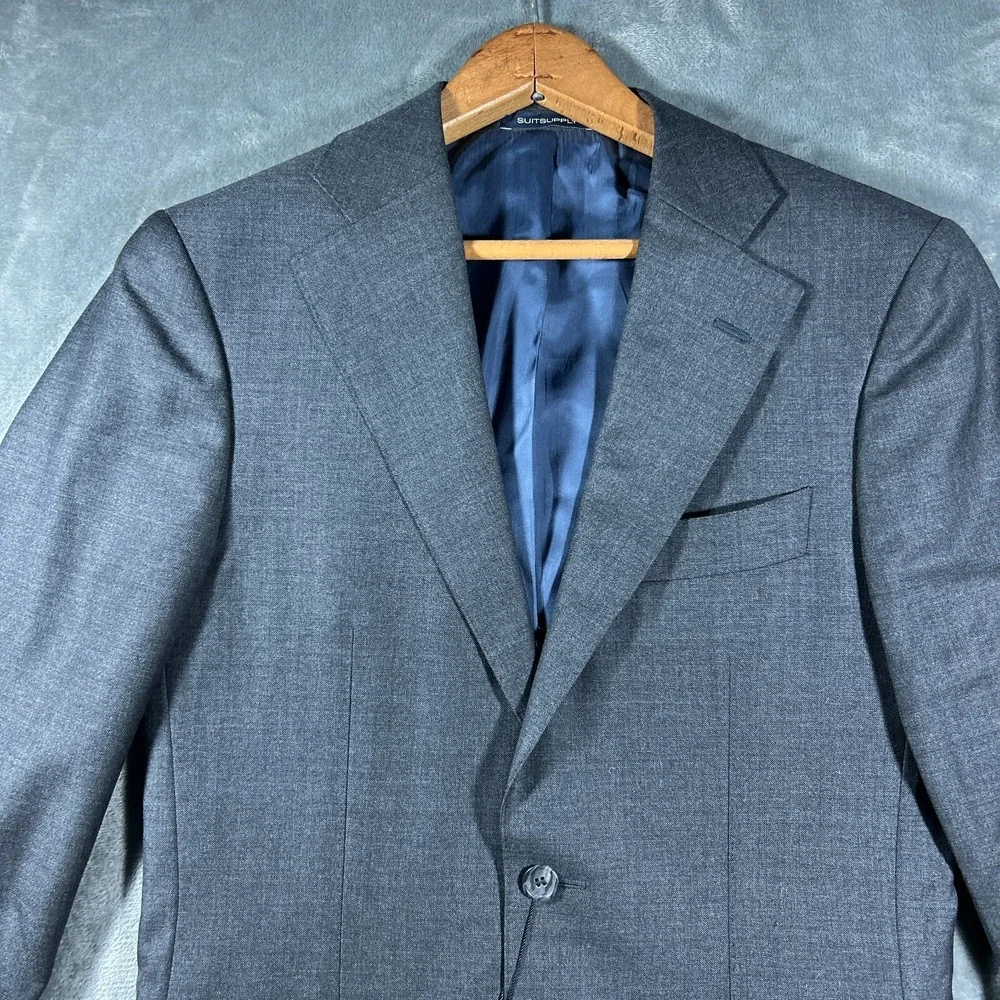SUITSUPPLY Jacket Mens US 34R Gray Lazio VBC Wool‎ Young Mens Italy NEW Wedding
